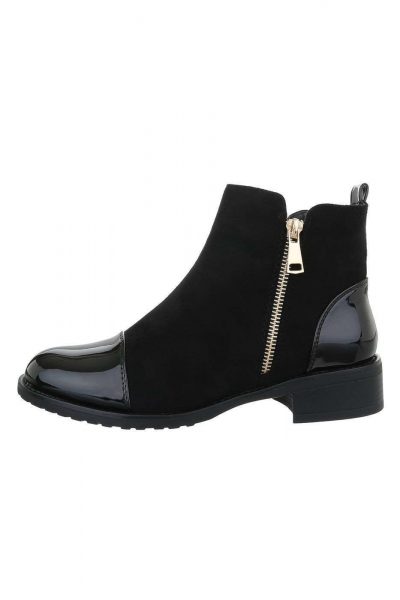 Botine elegante cu talpa joasa, negre