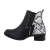 Botine dama model animal print, piele ecologica, negre