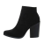 Botine dama cu toc gros, piele intoarsa ecologica, negre
