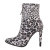 Botine cu toc subtire, piele ecologica, animal print