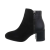 Botine negre cu toc gros, piele ecologica
