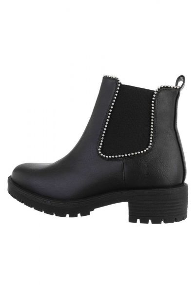Botine dama stilizate, negre