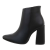 Botine dama din piele ecologica cu tocul gros, negre