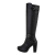Cizme cu toc inalt, accesorizate cu catarame, negre