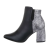 Botine elegante cu toc gros, negre