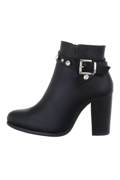 Botine elegante cu toc inalt, negre