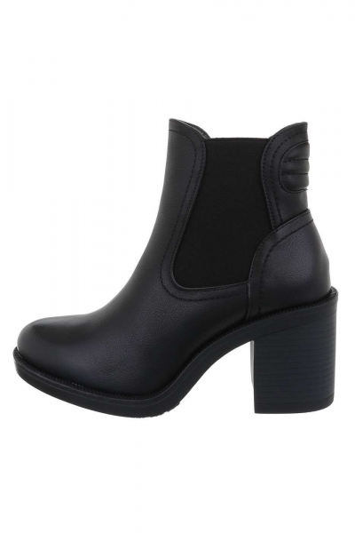 Botine dama cu toc mediu, negre