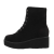 Botine dama cu talpa groasa, inchidere cu siret, negre