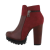 Botine dama casual cu toc inalt, bordo