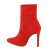 Botine dama elegate cu toc ialt si subtire, culoarea rosie