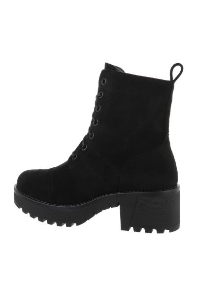 Botine dama casual cu talpa groasa, negre