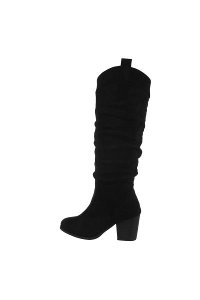 Cizme dama casual cu tocul gros, negre