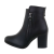 Botine dama din piele ecologica,inchidere cu fermoar, negre