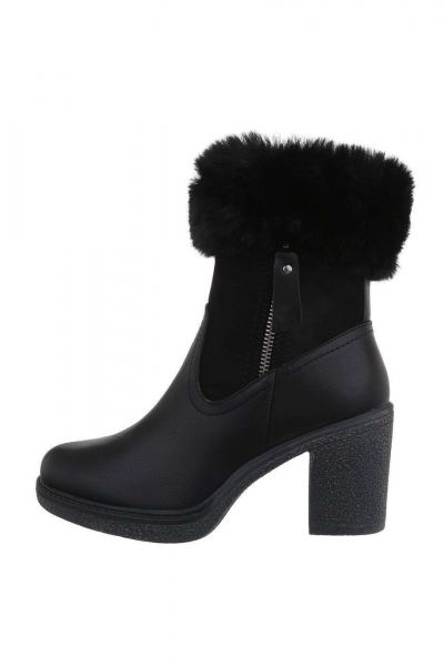 Botine  casual imblanite, negre
