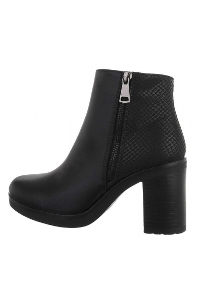 Botine dama negre din piele ecologica, inchidere cu fermoar Botine dama negre din piele ecologica, inchidere cu fermoar