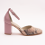 Pantofi dama din piele naturala, office, animal print, captuseala naturala, roz