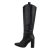 Cizme dama elegante, aspect croco, negre