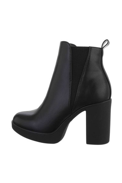 Botine dama casual cu toc inalt, negre