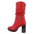 Cizme dama accesorizate, culoarea rosie