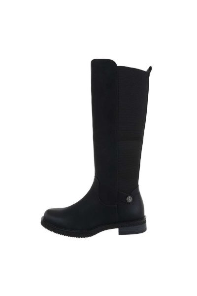 Cizme dama casual, inchidere cu fermoar, negre