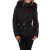 Geaca de fas scurta, gluga detasabila, cordon in talie, neagra