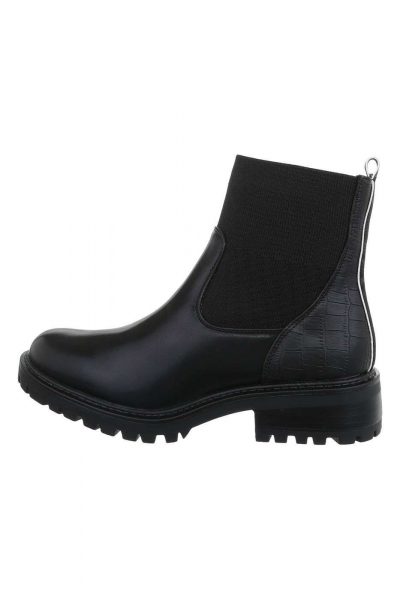 Botine dama clasice din piele ecologica, negre