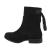 Botine dama din piele intoarsa ecologica, inchidere cu fermoar, negre
