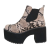 Botine dama cu platforma , piele ecologica, animal print
