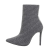 Botine stileto din material textil, gri