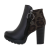 Botine dama model animal print, negre