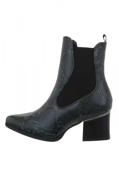 Botine dama din piele ecologica, model animal print