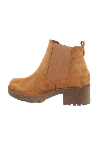 Botine dama casual cu talpa groasa, camel