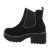Botine dama casual, accesorizate, negre