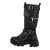 Ghete dama accesorizate cu catarama, negre