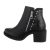 Botine dama casual cu toc gros, negre