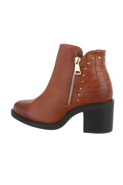 Botine dama casual cu toc gros, bordo