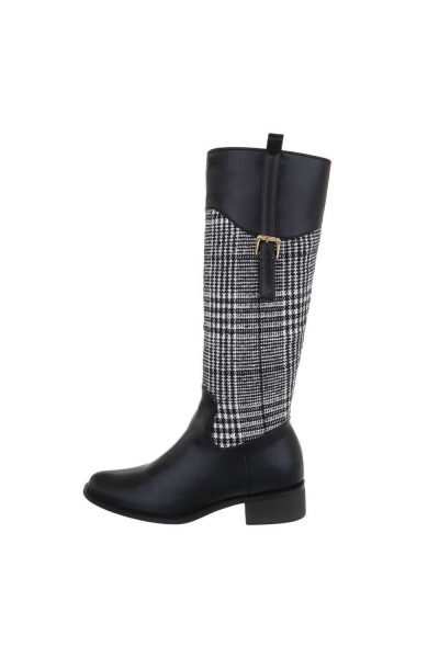 Cizme dama casual, inchidere cu fermoar, negre