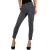 Pantaloni dama office, cu dungi, conici cu talie joasa, gri inchis