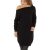Pulover dama cu decolteu larg, oversize, culoarea neagra