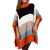 Cardigan dama , guler inalt, over size, multicolor /orange