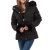 Geaca dama din fas, interior imblanit, neagra