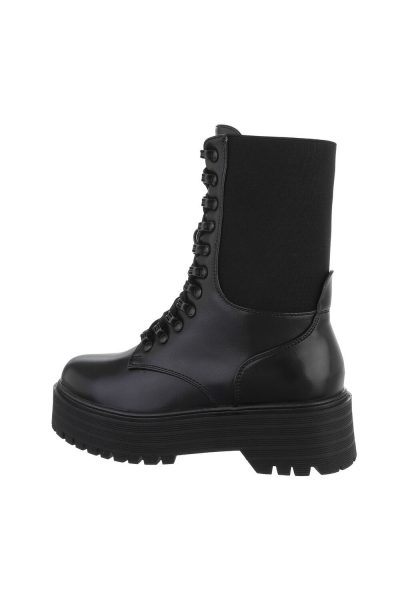 Botine dama casual cu talpa groasa, negre