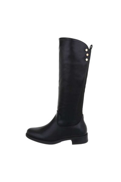 Cizme dama elegante cu talpa joasa, negre