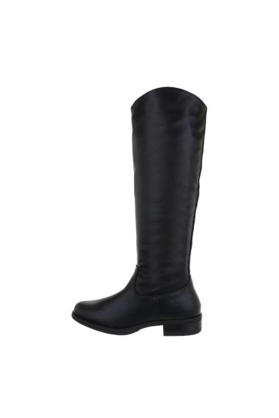 Cizme dama casual, cu talpa joasa, negre