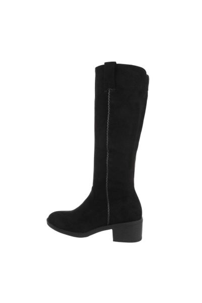 Cizme dama casual cu toc gros, negre