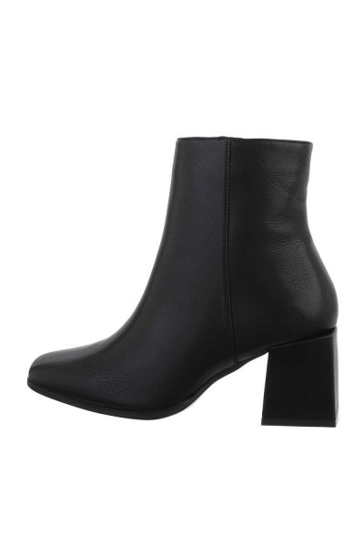 Botine dama elegante cu toc gros, negre
