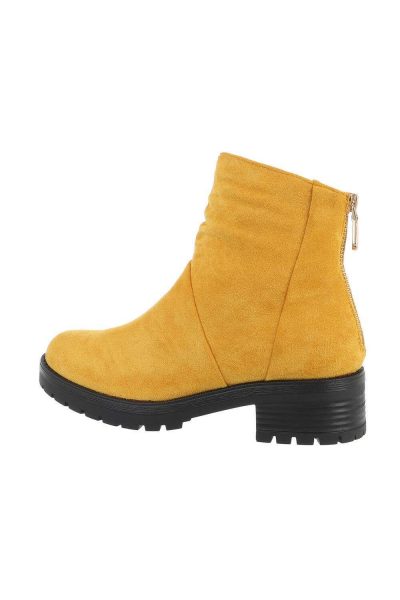 Botine dama casual, culoarea mustar