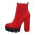 Botine dama cu platforma, culoarea rosie