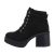 Botine dama casual cu toc gros, negre