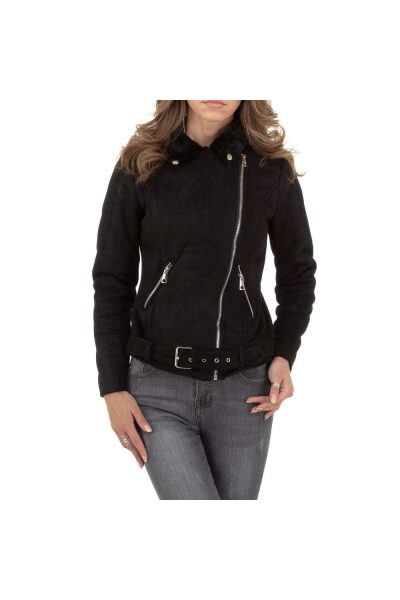 Jacheta dama casual, imblanita, neagra Jacheta dama casual, imblanita, neagra